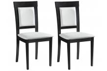 MEU0005 Lot de 2 chaises Adelaide - PVC & Hêtre - Coloris : Wengé et blanc