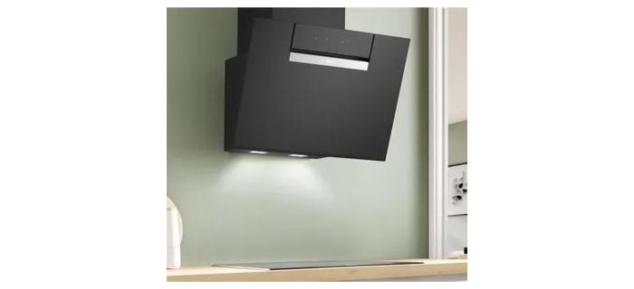 BOSCH DWK67FN60 Hotte décor murale - inclinée verre - Noir - Home Connect - L: 600 mm