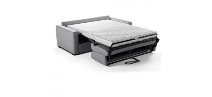 CAN0476 Canapé convertible express - Tissu Gris clair - matelas 14cm - 190 cm
