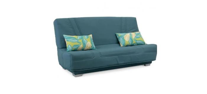 CAN0479 Banquette clic-clac COMFORT BULTEX - Tissu bleu + Coussins