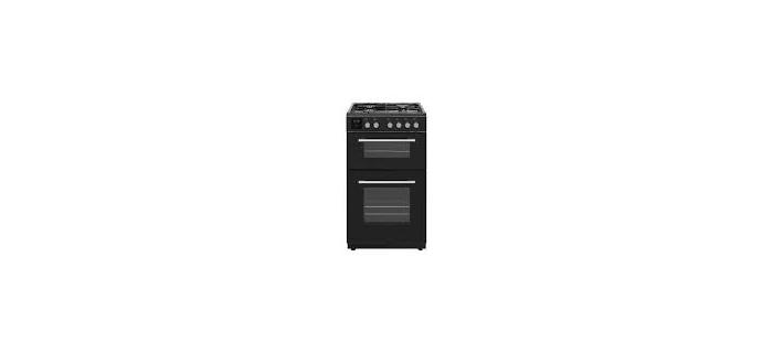 Cuisinière gaz - CONTINENTAL EDISON - CECDF6060IBD - Double fours - 4 feux - noir - L60 xP60 x H90 cm