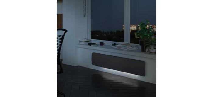 CHA0083 Radiateur électrique double système chauffant 1500W SAUTER Hekla horizontal noir