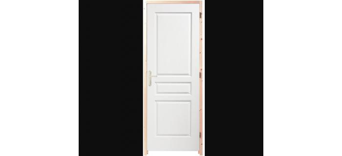 Bloc-porte postformé, droite huisserie, 65 mm H.204 x l.83 cm, poussant  droit