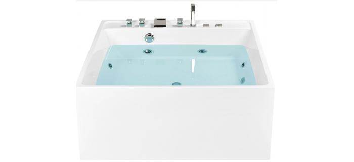 DIV0153 Baignoire balnéo îlot TAHUA 130 x 130 cm Blanc