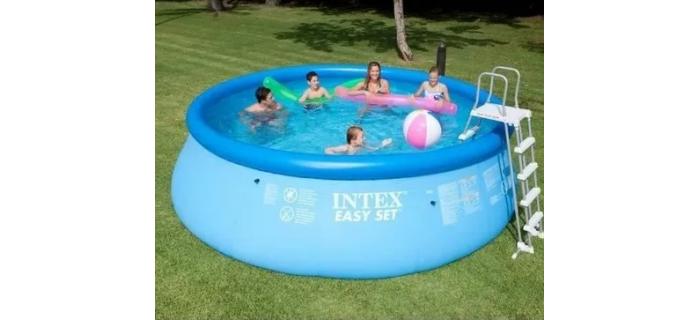 Kit Piscine hors sol autoportante INTEX - Easy Set™ - 457 x 122 cm (Pompe, bâche, tapis de sol, échelle
