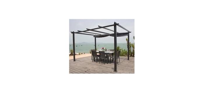 JAR0330 Pergola en aluminium - Gris - 4 x 3 m