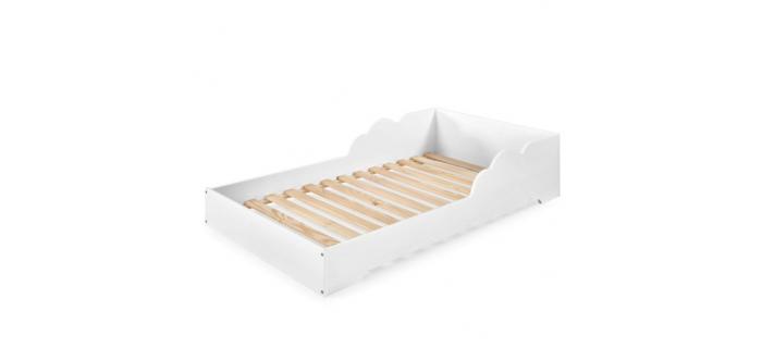 LIT0444 Lit simple 90x190 cm coloris Blanc