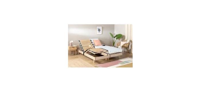 LIT0458 Ensemble relaxation matelas + sommiers électriques 2x80x200cm – Mousse - Ferme