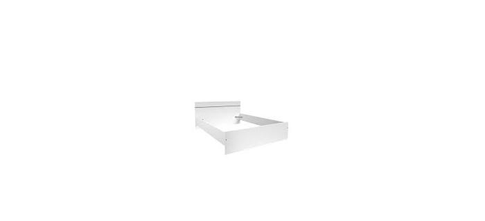 LIT0485 Lit adulte contemporain - Décor blanc - l 160 x L 200 cm