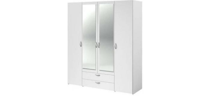 MEU0330  Armoire 4 portes + 2 tiroirs L160cm