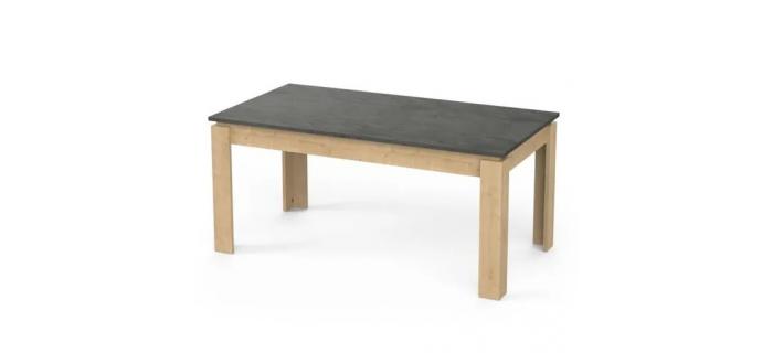 MEU0513 Table à manger - 6 personnes - Décor chêne Hamilton et Sidewalk - L179 x P 90 x H 77 cm