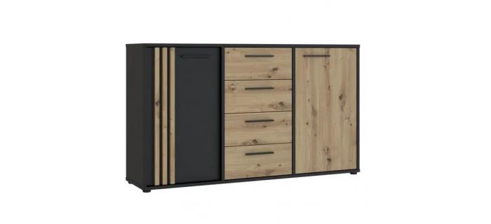 MEU0567 Buffet 2 portes, 4 tiroirs - L 142 cm