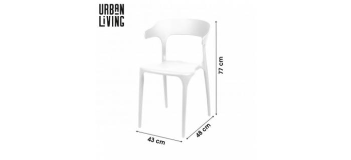 0-0001MEU0613 Lot de 4 chaises BLANCHES en polypropylène – Intérieur et extérieur