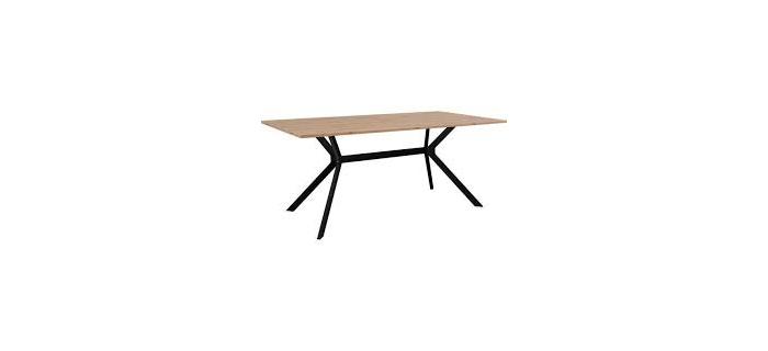 MEU0618 Table a manger extensible ONEX - Décor chene artisan et noir - Jusqu'a 10 personnes - L 180 x P 90 x H 75 cm