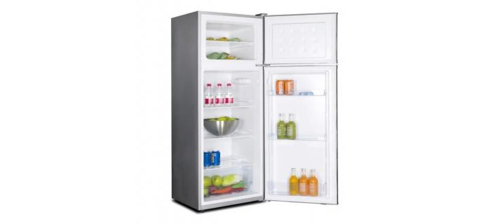 OCEANIC OCEAF2D206S Réfrigérateur congélateur haut - 206L - Froid statique - L54 cm x H145 cm - Silver