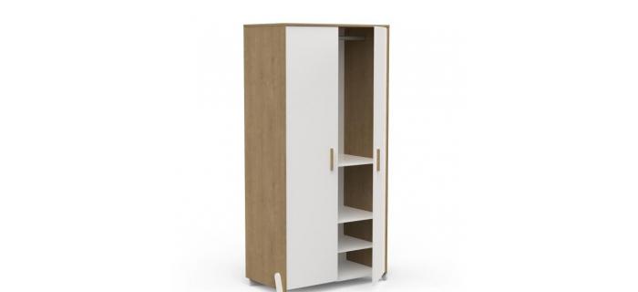 PUE0055 Armoire 2 portes - NAILI - Hamilton / Blanc mat - 89 x 50 x 183 cm
