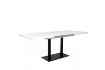 0305 MEU Table à manger à rallonge - Style contemporain - blanc et noir - L 120-200 x P 80