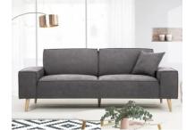 CAN0352 Canapé droit 3 places - Tissu Gris - L 216 x P 90 x H 80 cm