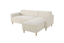 CAN0454 Canapé d'angle réversible - Velours côtelé - Ecru - 197 x 138cm