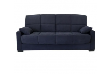 CAN0456 Canapé clic clac 3 places - Tissu bleu - Matelas 14 cm - L223cm