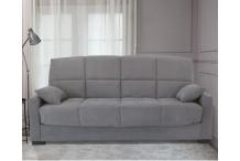 CAN0459 Canapé clic clac 3 places - Tissu gris clair - Matelas 17 cm - L223cm