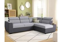 CAN0460 Canapé d'angle convertible réversible Anthracite/Gris - 245 x 184 x 77/87cm