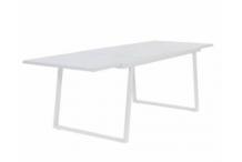 JAR0302 Table extensible 160/240 blanche en  aluminium avec plateau en verre
