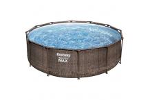 JAR0305 Piscine hors sol ronde Steel Pro Max 366 x 100 cm effet rotin