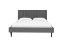 LIT0434 Lit 160 x 200 cm - Sommier inclus - Gris foncé