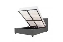 LIT0439 Lit coffre adulte    160 x 200 cm - Tissu gris foncé