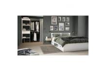 LIT0455 Lit adulte - 140 x 190 cm - Multiples rangements – Blanc