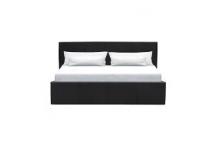 LIT0486 Lit adulte MARTIN 160 x 200 cm coffre de rangement - Simili noir - Sommier inclus