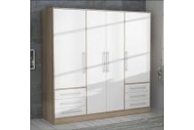 MEU0243 Jupiter Armoire - Chêne et blanc - L 206 x P 60 x H 200 cm