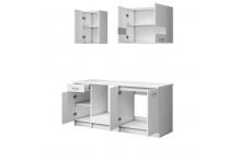 MEU0257 Cuisine complète 5 éléments - 180 cm - Blanc Mat