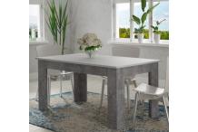 MEU0402 Table à manger - 6 à 8 personnes - Blanc et béton - L 160 x P 90 cm