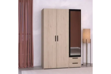 MEU0548 Armoire Décor chêne et noir 120cm
