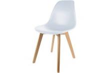 0-001MEU0611 Lot de 2 chaises design blanches avec coussin