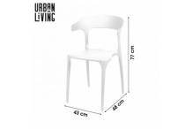 0-0001MEU0613 Lot de 4 chaises BLANCHES en polypropylène – Intérieur et extérieur