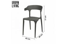 0-00001MEU0614 Lot de 4 chaises NOIRES en polypropylène – Intérieur et extérieur