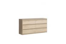 MEU0615  Commode 6 Tiroirs - Couleur chêne - L 154 x P 42,2 x H 79,9 cm