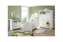 PUE0020 Chambre bébé Trio : Lit 70 x 140 cm + Commode à langer + Armoire
