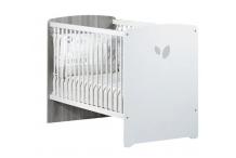 PUE0053 Lit bébé SAUTHON- 120 x 60 cm - Leaf - Blanc