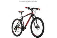 SPO0015 VTT semi-rigide 26" Sharp noir-rouge TC 51 cm KS Cycling