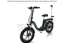 SPO0036 HITWAY Vélo Électrique,VTT 20’’ Fat Tire Ebikes, Vélo pliable