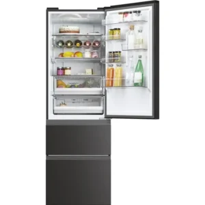 HAIER HTW5618ENPT Réfrigérateur Combiné - 360 L - 185 x 59,5 x 66,7 cm - Noir – Image 2